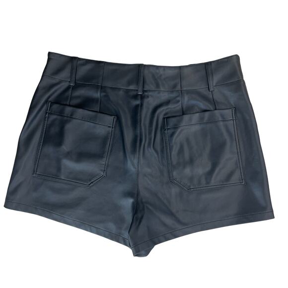 Maeve Anthropologie The Collette Black Faux Leather Shorts Womens Size 32 - Picture 4 of 4